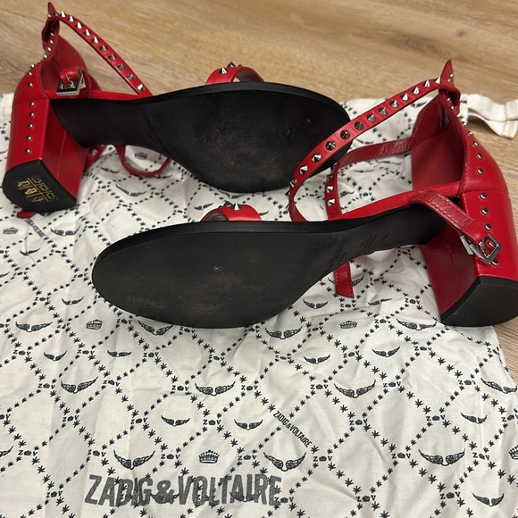 Zadig & Voltaire sandals red. Size 8 made in Italy - Picture 3 of 4